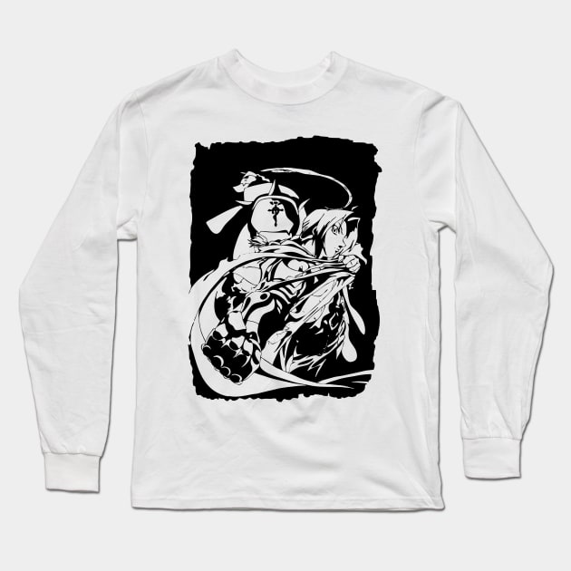 Edward and Aplhonse Elric FullMetal Alchemist Long Sleeve T-Shirt by SirTeealot